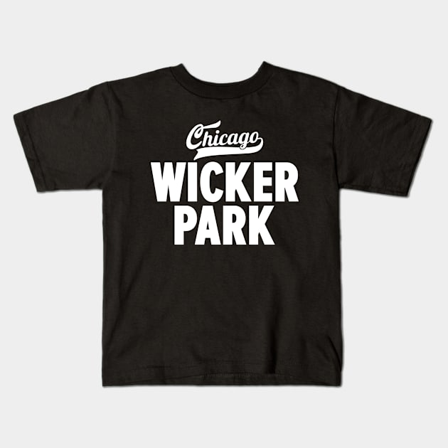 Wicker Park Chicago Minimal Logo Design - Chicago Neighborhood Series Kids T-Shirt by Boogosh